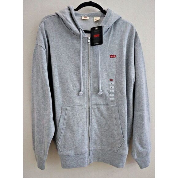 Levi’s A07770003 Women Sz L Gray Heather Standard Fit Full Zip Hoodie Jacket - Picture 1 of 9